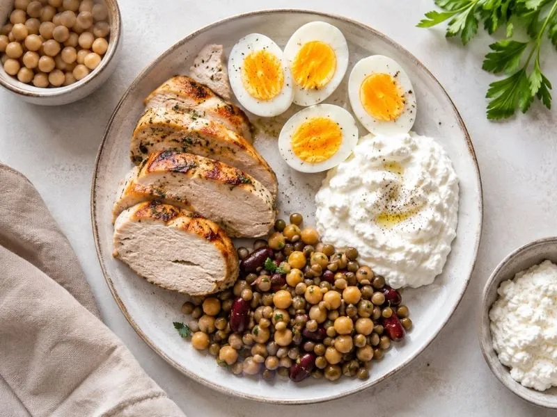 assiette pour une alimentation hyperprotéiné